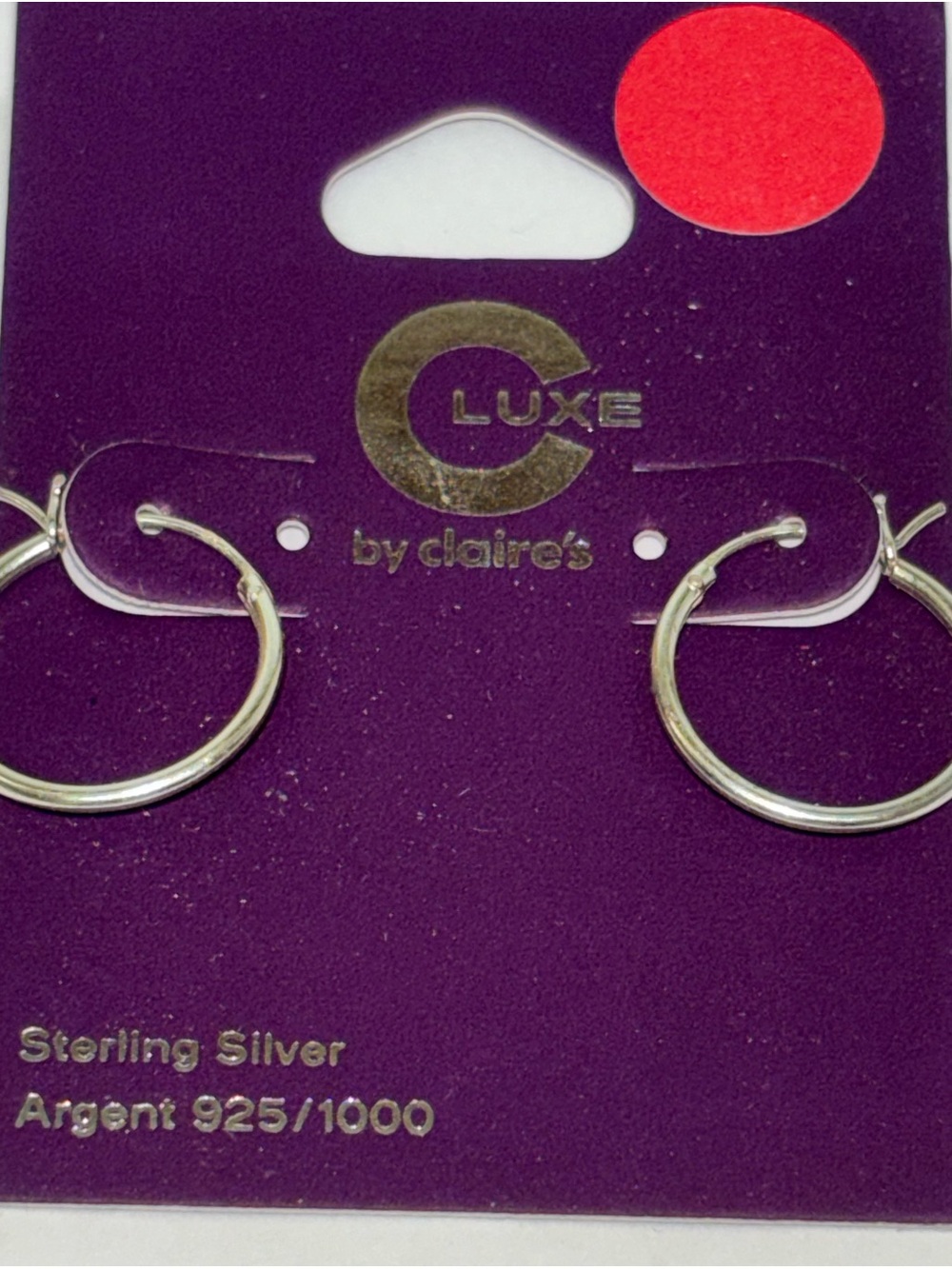 Claire's Luxe Sterling Silver Hoop Earrings